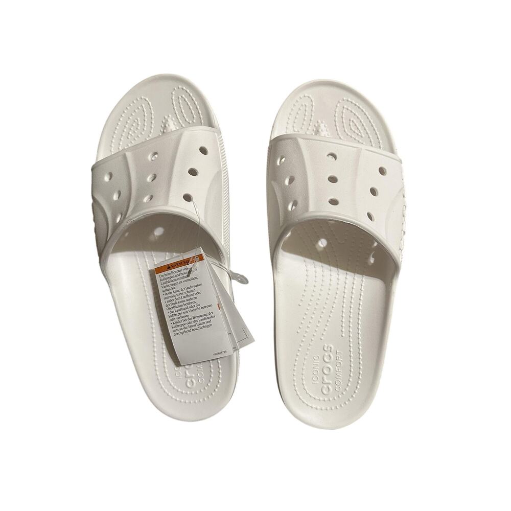 Crocs Baya II Slide Sandals Shoes Mens Size 11 Slip On White Comfort Casual - Picture 1 of 5